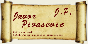 Javor Pivašević vizit kartica